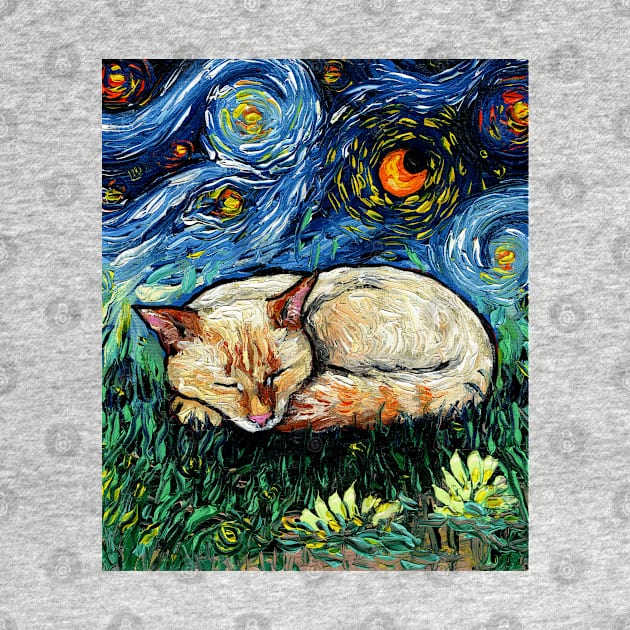 Sleepy Flame Point Siamese Night by sagittariusgallery